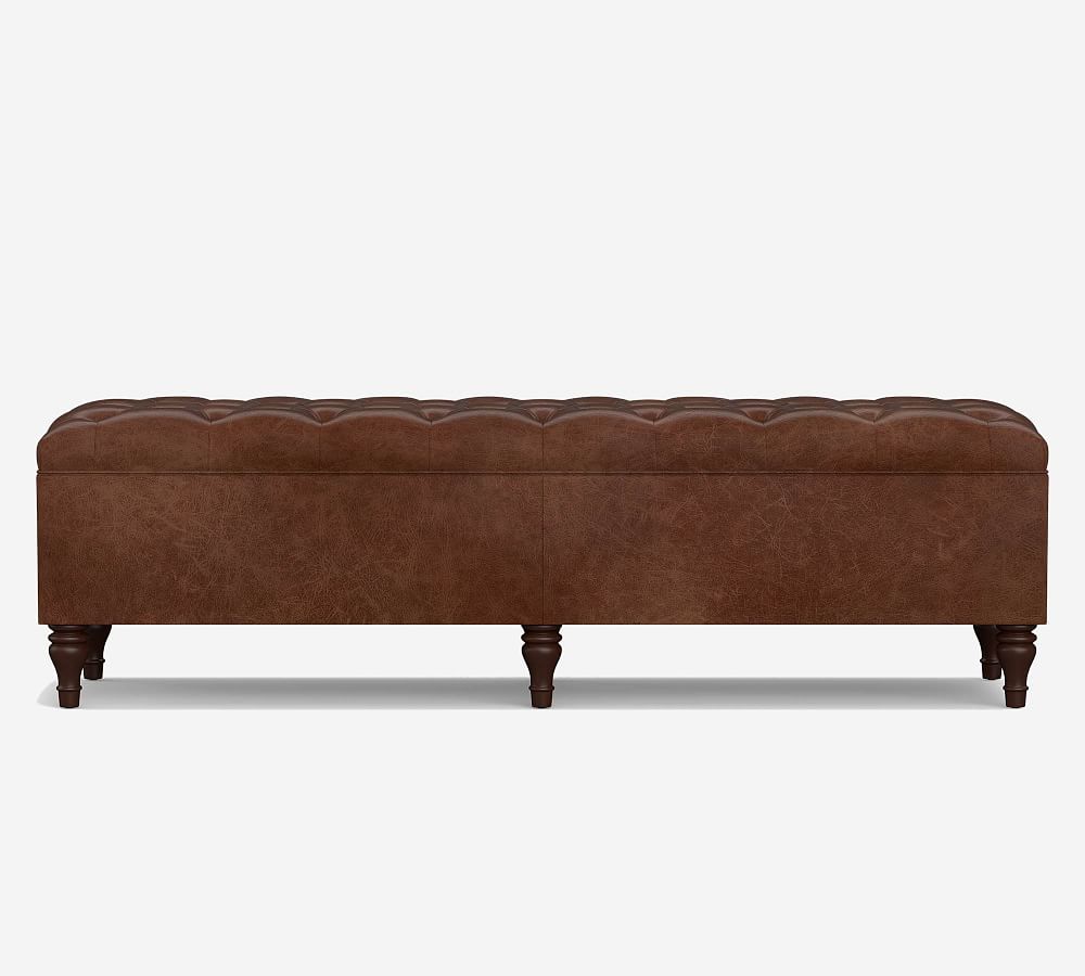 Lorraine Tufted Leather King Storage Bench (71&quot;)