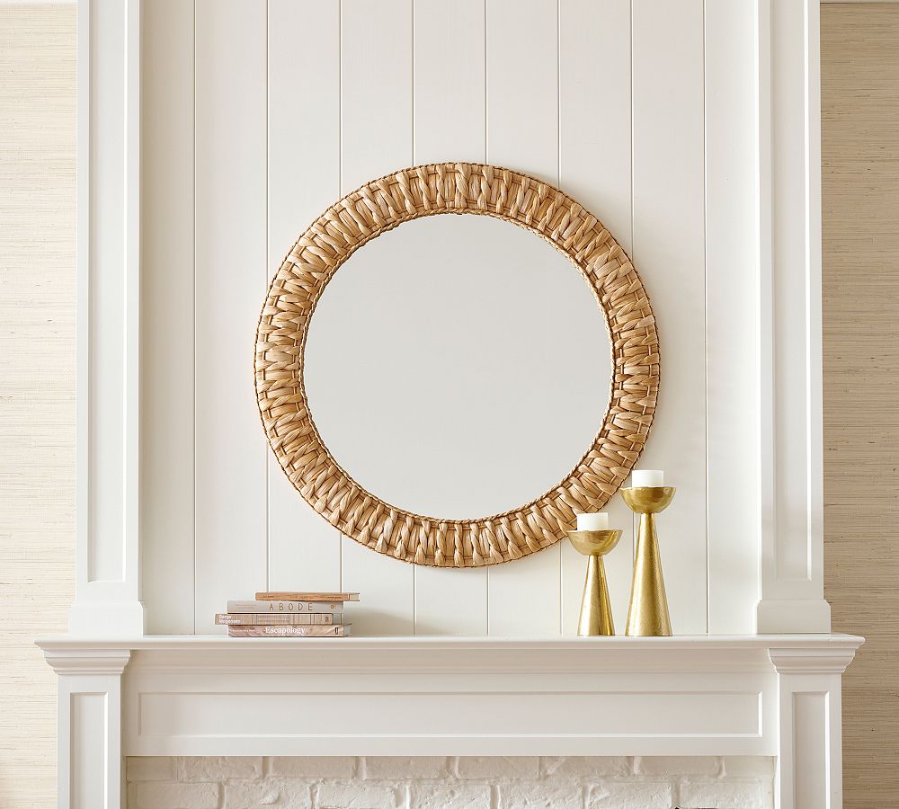 Mallorca Handwoven Seagrass 40&quot; Round Wall Mirror