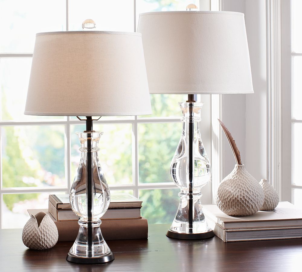 Marston Crystal &amp; Iron Table Lamp (25&quot;-28&quot;)