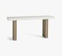 Pomona Concrete &amp; Acacia Rectangular Outdoor Console Table (65&quot;)
