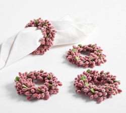 Sugared Berry Handcrafted Napkin Rings - Set of 4
