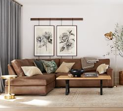 Turner Square Arm Leather Return Bumper Sectional (106&quot;&ndash;125&quot;)