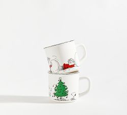 Peanuts&#8482; Holiday Decal Stoneware Mugs - Set of 2