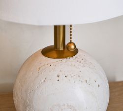 Sterling Travertine Ball Lamp (17&quot;)