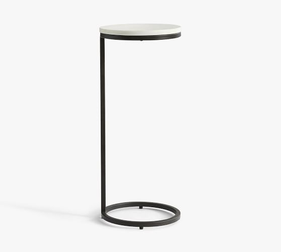Delaney Round Marble C-Table (10")