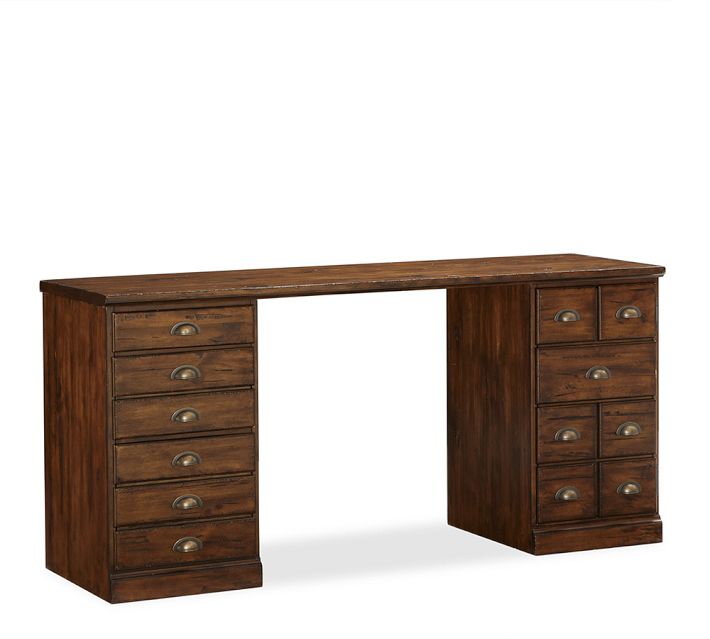 Printer s 64 Desk with Drawers Tuscan Chestnut Pottery Barn