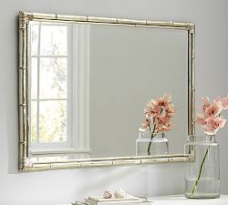 Silver Bamboo Frame Wall Mirror