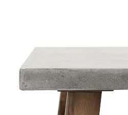 Abbott Concrete &amp; Acacia Rectangular Outdoor Coffee Table (50&quot;-62&quot;)