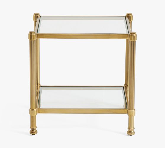 Everson Square Glass Side Table (22.5")