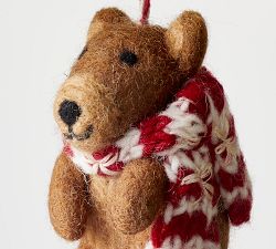 Felt Bear On Sled Ornament
