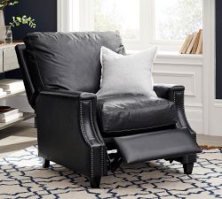 James Square Arm Leather Manual &amp; Power Recliner