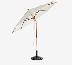 Premium 9' Round Outdoor Patio Umbrella &ndash; Teak Tilt Frame&#8203;