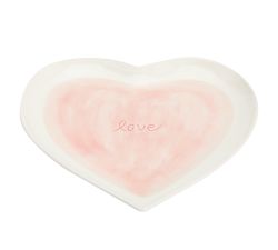 Watercolor Heart Shaped Stoneware Serving Platter