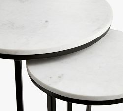 Delaney Round Marble Nesting End Table (18&quot; )