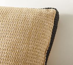 Faux Natural Fiber Gusset Outdoor Pillow