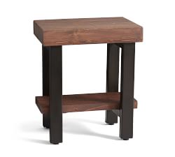 Griffin Rectangular Reclaimed Wood End Table with Shelf