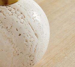Sterling Travertine Ball Lamp (17&quot;)