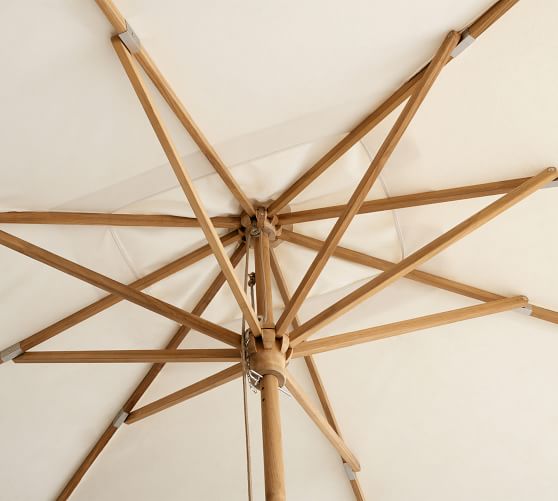 10' Rectangular Outdoor Patio Umbrella - Teak Frame​