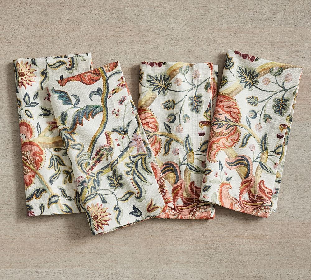 Eleanor Painted Palampore Organic Cotton Napkins - Set of 4
