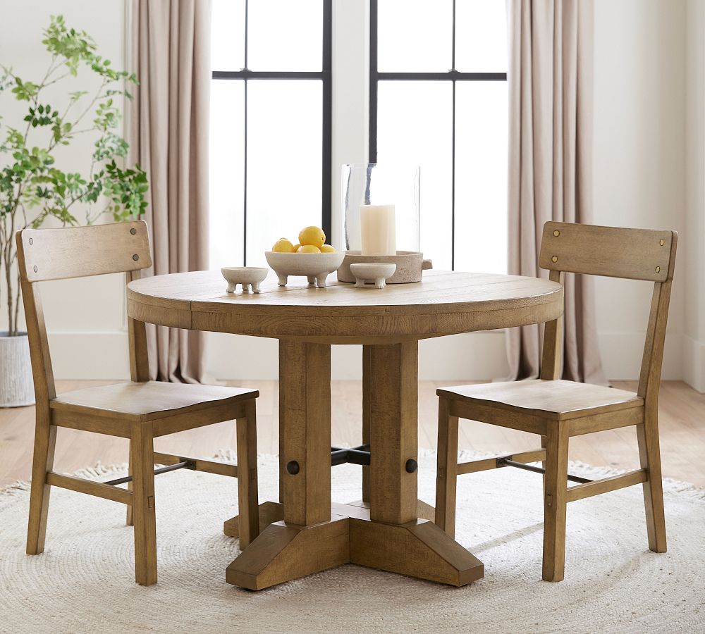 Fort Round Pedestal Extending Dining Table (48&quot;-68&quot;)