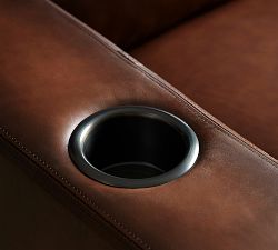 Turner Square Arm Leather Media Chair - Row of 4