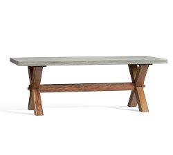 Abbott Concrete &amp; Acacia Outdoor Dining Table (84&quot;)