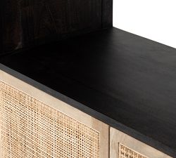 Dolores Cane Open Bookcase with Doors (35&quot;)