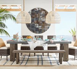 Abbott Concrete &amp; Acacia Chunky Leg Dining Table + Huntington Chair Dining Set