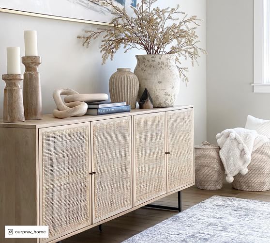 Dolores Cane Console Table Pottery Barn