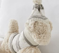 Doodle Faux Fur  Dog with Sweater Pillow