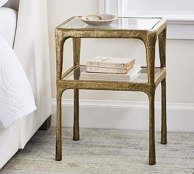 Pottery barn brass side table hotsell
