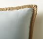 Faux Natural Fibre Trim Outdoor Pillow
