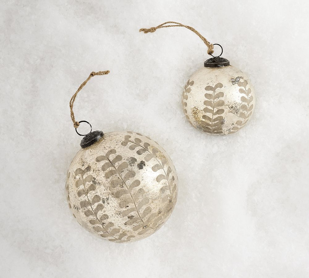 Floral Etched Mercury Ornaments