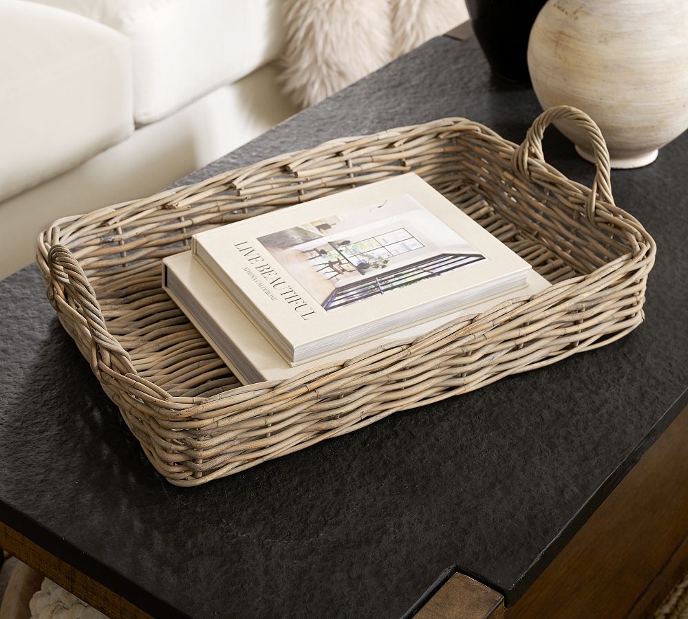 Landry Handwoven Rattan Tray