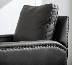 Tyler Square Arm Leather Swivel Recliner