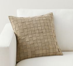 Open Box: Basketweave Suede Pillow