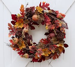 Faux Pomegranate &amp; Pinecone Wreath