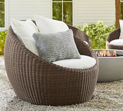 Torrey Wicker Swivel Outdoor Papasan