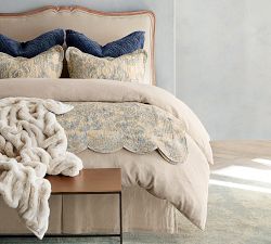 Belgian Flax Linen Bed Skirt with Side Pleats