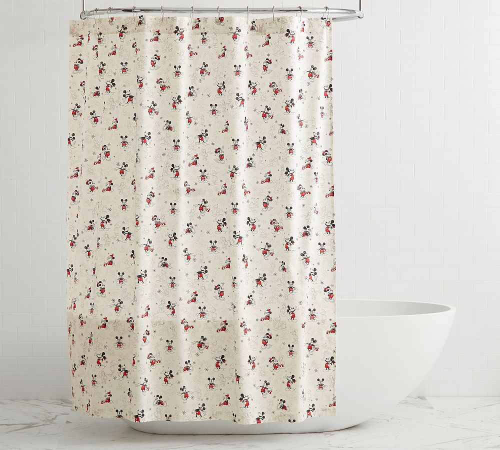 Disney Mickey Mouse Holiday Organic Shower Curtain