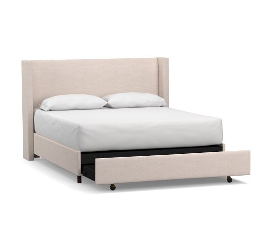 Elliot Shelter Upholstered Footboard Storage Platform Bed