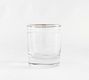 Etched Silver Rim Double Old Fashioned Glasses - Set of 4