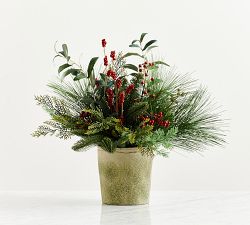 Faux Pine &amp; Cedar Composed Arrangement