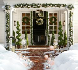 Faux Pine Ornament Wreath &amp; Garland