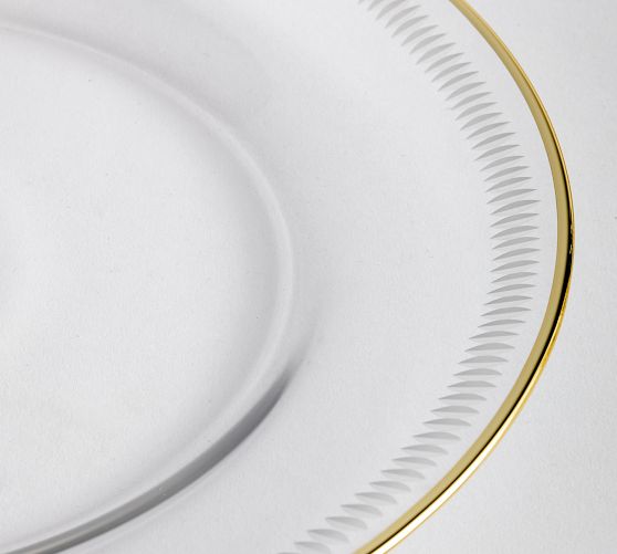 Etched Gold Rim Charger Plates