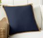 Faux Natural Fibre Trim Outdoor Pillow