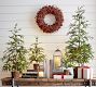 Lit Faux Pine Trees in Basket