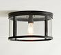 Manor Glass &amp; Iron Round Flush Mount (16&quot;)
