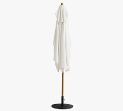 Premium 10' Rectangular Outdoor Patio Umbrella &ndash; Teak Frame
