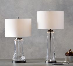 Berkeley Glass USB Table Lamp (25&quot;-29&quot;)
